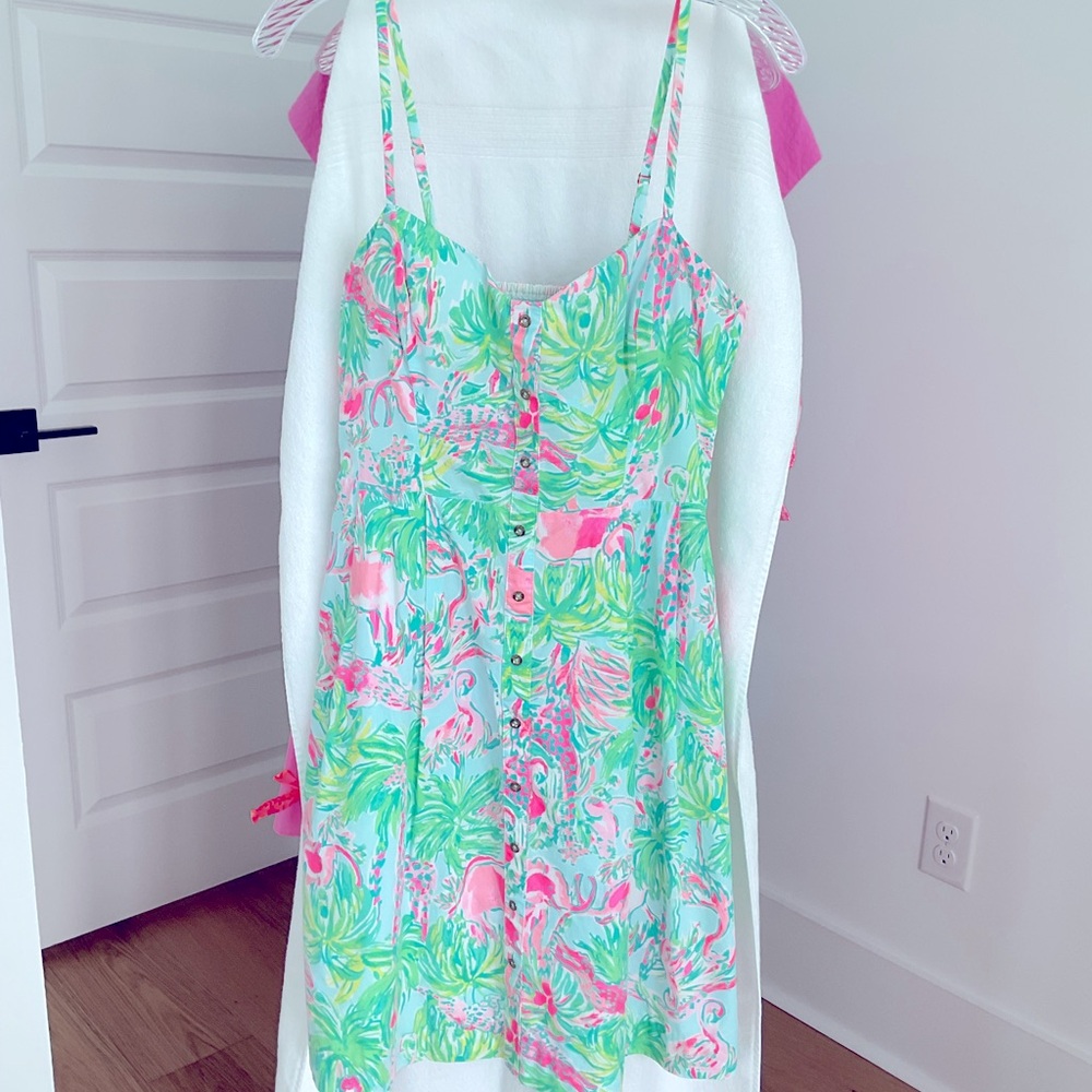 Lilly Pulitzer Green, Pink and Aqua Dress